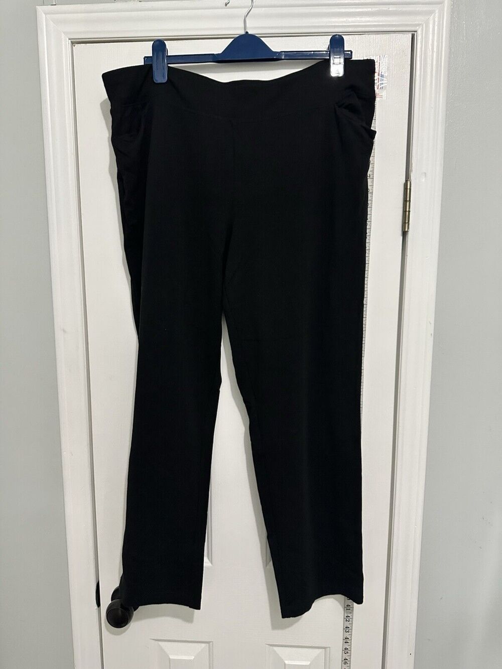 Chicos Weekend 3 Black Slinky Stretch Wide Leg Pull On Pants 36x28 XL